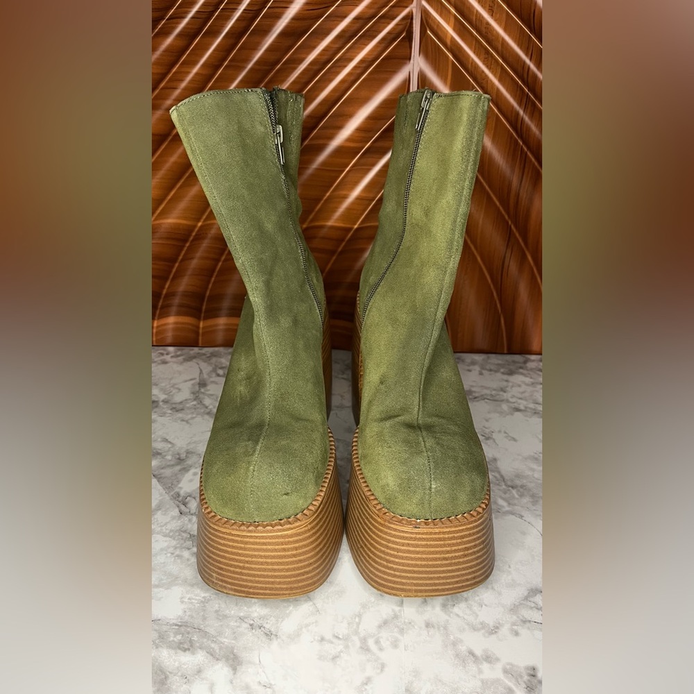 Urban Outfitters Olive Platform Boots
